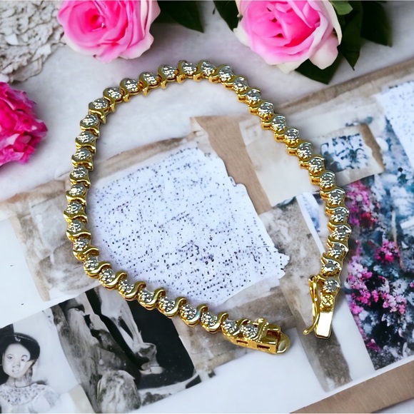 Sterling silver gold plt illusion bracelet - Picture 2 of 5